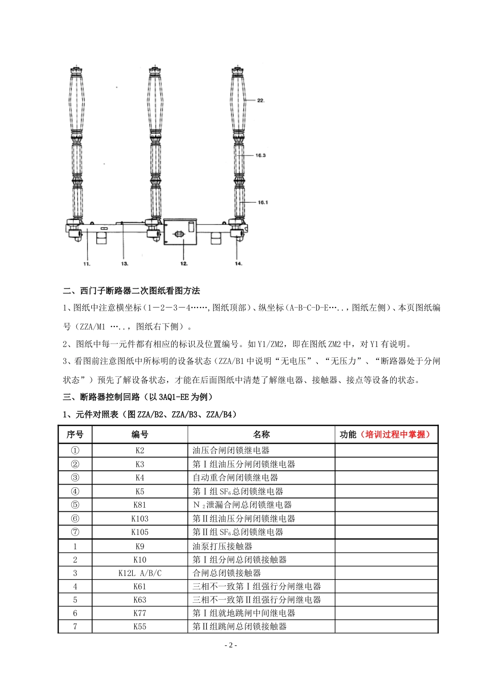 西门子SF6高压断路器(液压机构)培训资料(二次回路)[共12页]_第2页