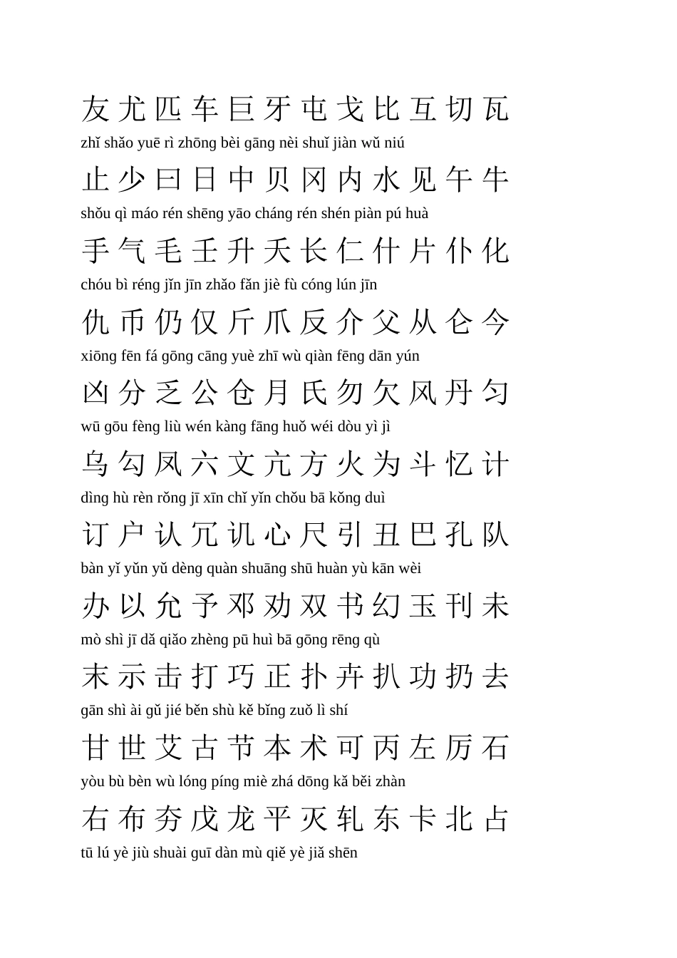 通用规范汉字表(图形补全三级字体带注音)_第2页