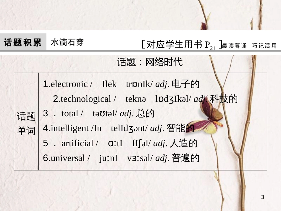 高考英语大一轮复习 第1部分 模块考点复习 Unit 4 Cyberspace课件 北师大版必修2_第3页