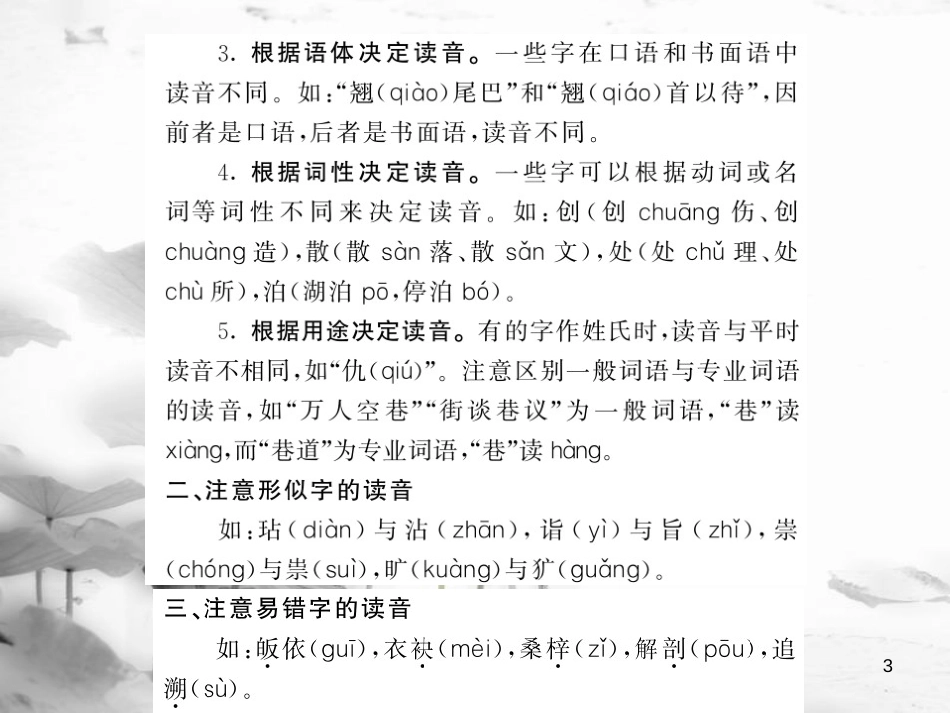 中考语文总复习 第2编 语文知识积累与运用 专题四 语音 汉字与书写课件 语文版(1)_第3页