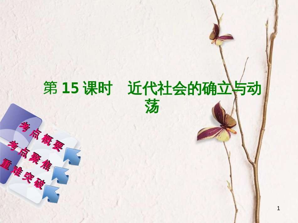 （连云港专版）中考历史复习 第4单元 世界古代史、近代史 第15课时 近代社会的确立与动荡课件 北师大版(1)_第1页