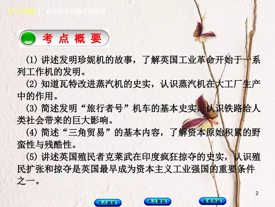 （连云港专版）中考历史复习 第4单元 世界古代史、近代史 第15课时 近代社会的确立与动荡课件 北师大版(1)_第2页