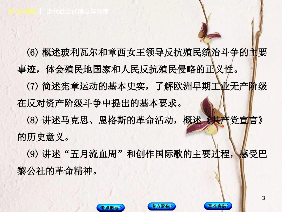 （连云港专版）中考历史复习 第4单元 世界古代史、近代史 第15课时 近代社会的确立与动荡课件 北师大版(1)_第3页