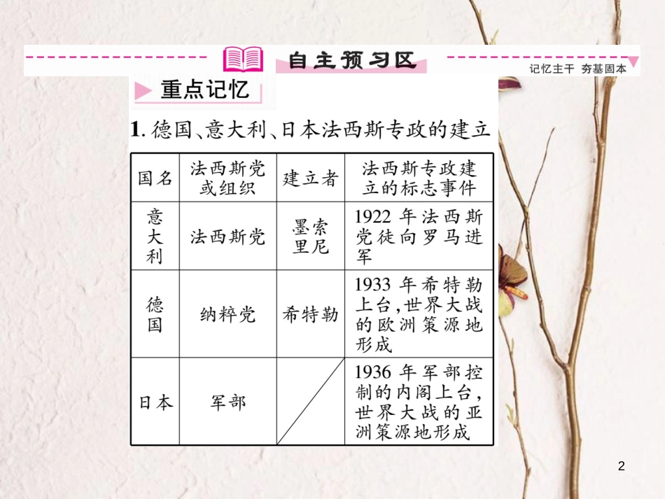 九年级历史下册 第二单元 凡尔赛—华盛顿体系下的世界 第5课 法西斯势力的猖獗作业课件 新人教版_第2页