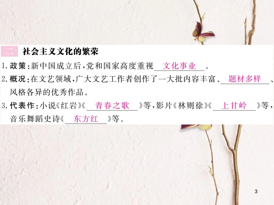 八年级历史下册 第六单元 科技、教育、文化和体育 第18课 教育和文化事业的发展作业课件 川教版_第3页