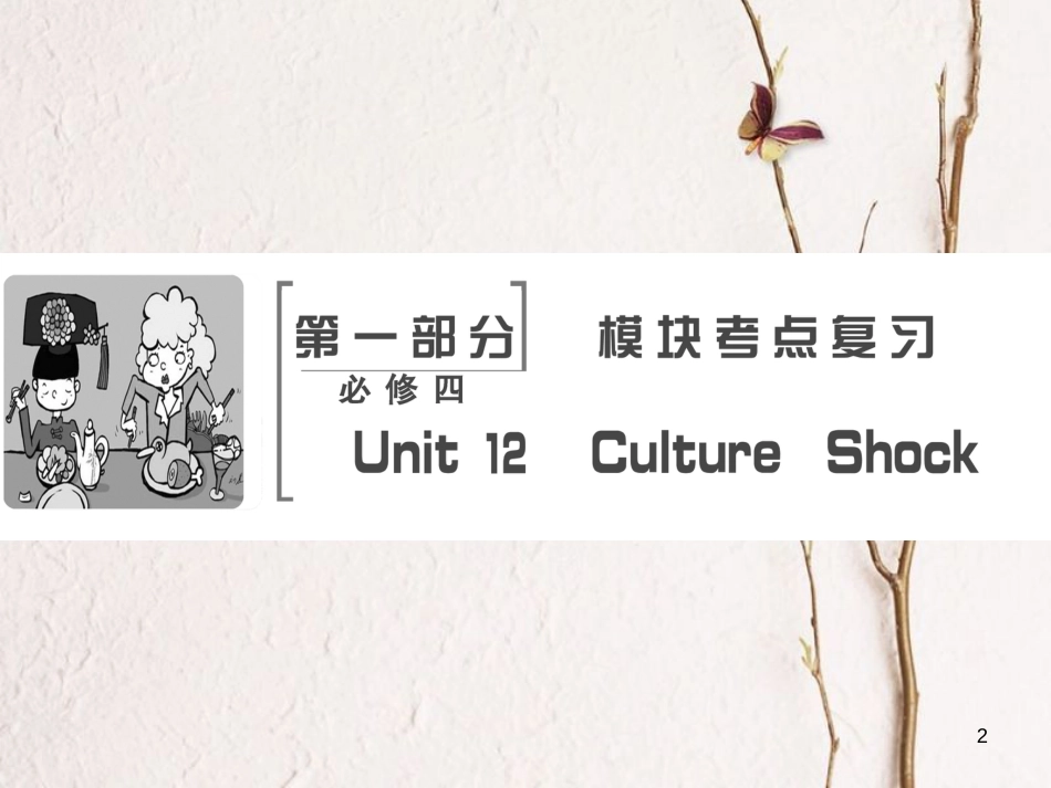 高考英语大一轮复习 第1部分 模块考点复习 Unit 12 Culture Shock课件 北师大版必修4_第2页