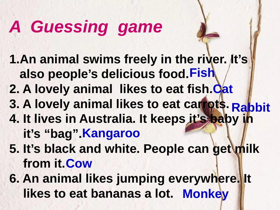 春八年级英语下册 Unit 3 Animals Are Our Friends Lesson 14 Amazing Animals课件2 （新版）冀教版_第3页