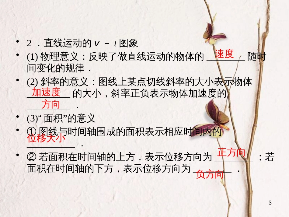 高考物理一轮总复习 专题1 直线运动 第3讲 运动学图象、追及相遇问题课件_第3页