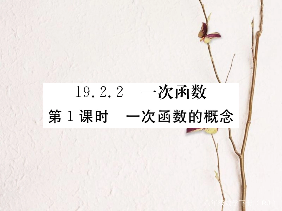 江西省八年级数学下册 第十九章 一次函数 19.2 一次函数 19.2.2 一次函数 第1课时 一次函数的概念练习课件 （新版）新人教版(1)_第1页