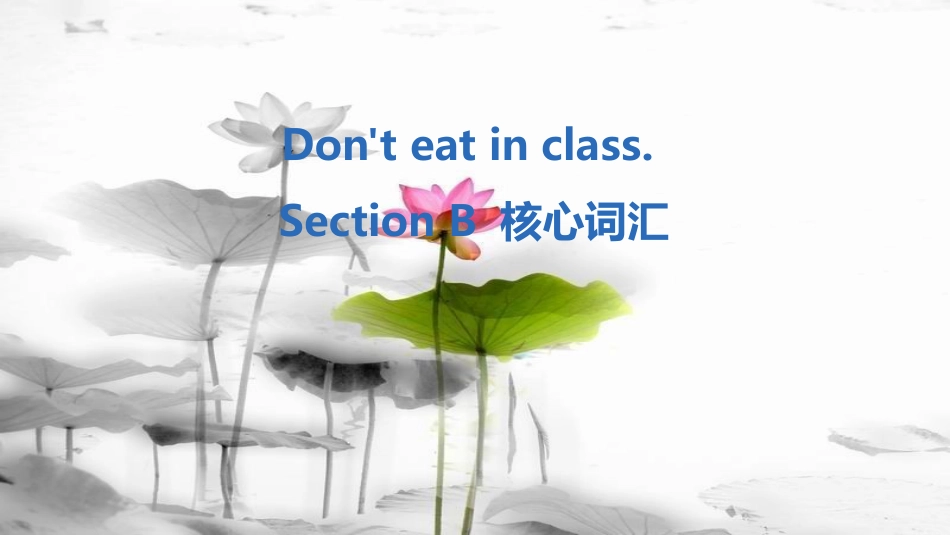 七年级英语下册 Unit 4 Don’t eat in class Section B核心词汇课件 （新版）人教新目标版(1)_第1页