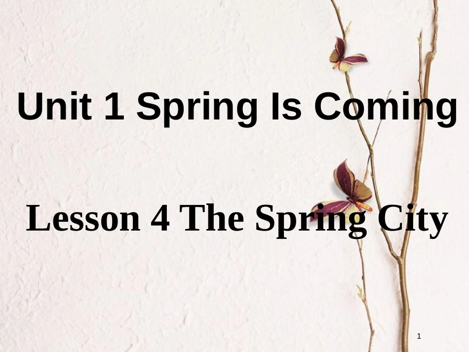 八年级英语下册 Unit 1 Spring Is Coming Lesson 4 The Spring City课件 （新版）冀教版(1)_第1页