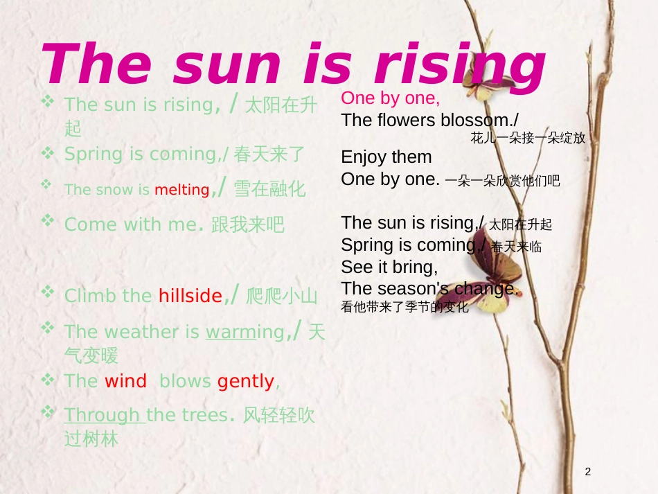 八年级英语下册 Unit 1 Spring Is Coming Lesson 4 The Spring City课件 （新版）冀教版(1)_第2页