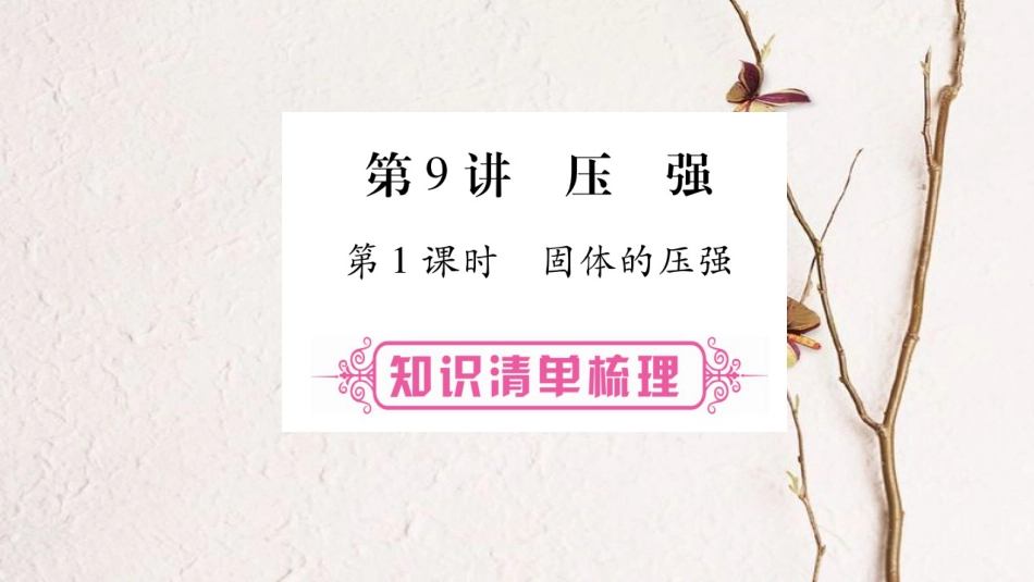 （云南专版）中考物理总复习 第9讲 压强课件(1)_第1页