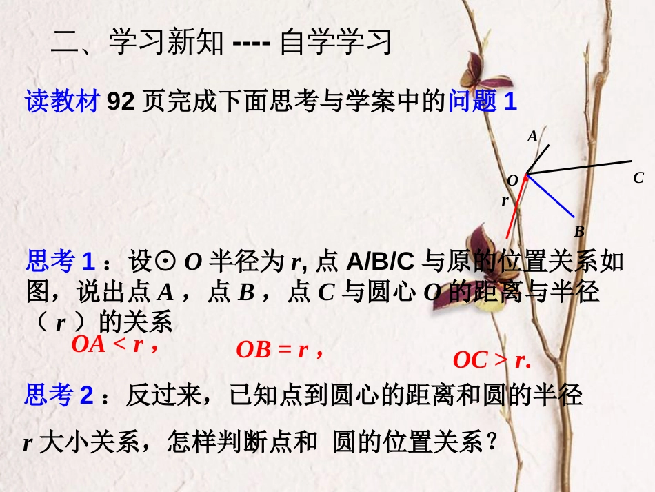 内蒙古鄂尔多斯市康巴什新区九年级数学上册 第24章 圆 24.2 点和圆、直线和圆的位置关系 24.2.1 点与圆的位置关系课件 （新版）新人教版(1)_第2页