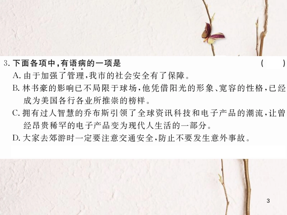 八年级语文下册 第三单元 11 河与沙习题课件 鄂教版(1)_第3页