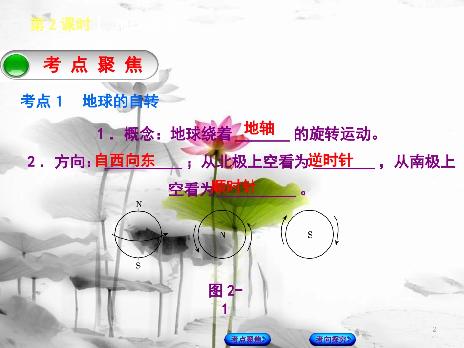 （呼伦贝尔兴安盟专版）中考地理复习方案 教材梳理篇 第2课时 地球的运动课件_第2页