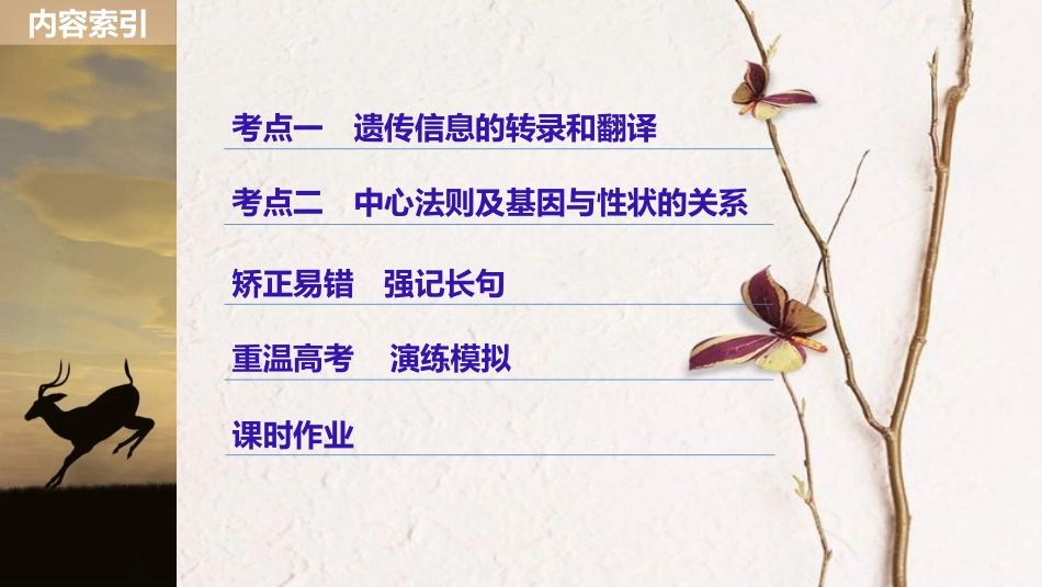 高考生物大一轮复习 第六单元 遗传的分子基础 第19讲 基因的表达课件(1)_第3页