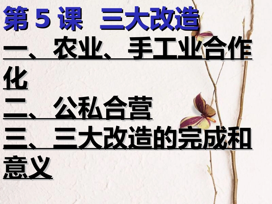 八年级历史下册 第二单元 社会主义制度的建立与社会主义建设的探索 第5课 三大改造课件3 新人教版(1)_第2页