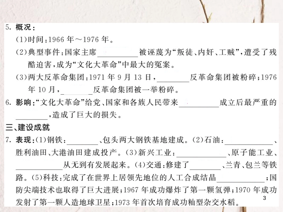八年级历史下册 第二单元 第6课 艰辛探索与建设成就习题课件 新人教版_第3页