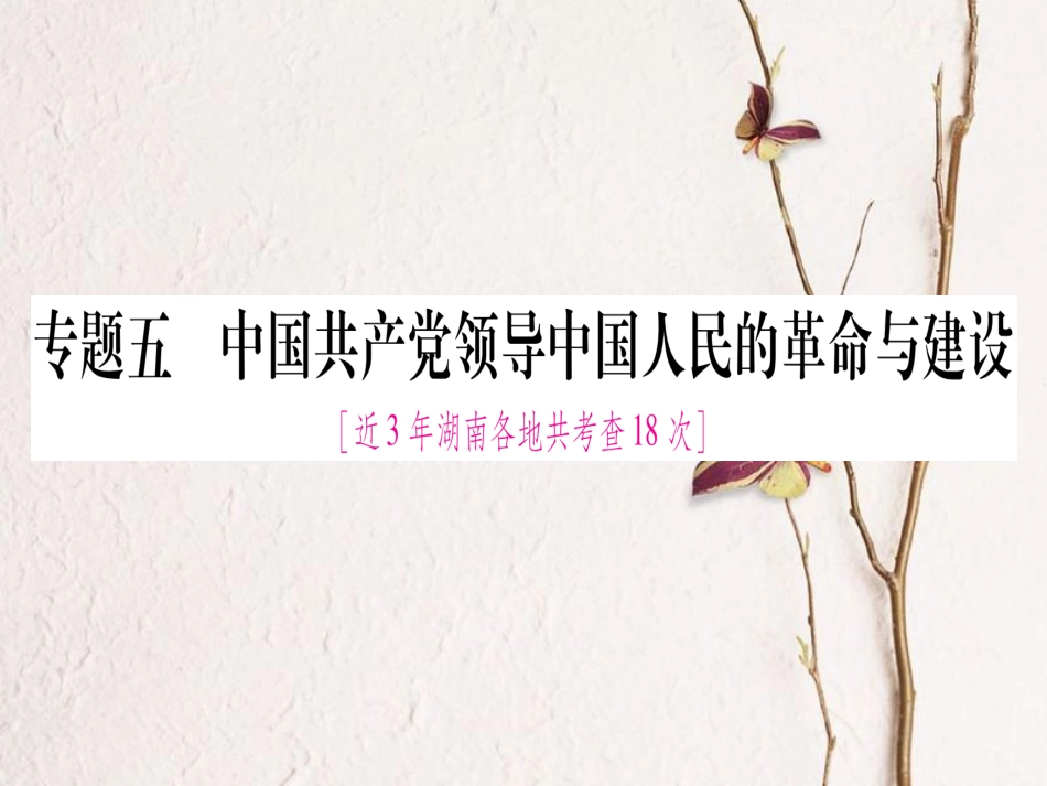 湖南省中考历史复习 第二篇 知能综合提升 专题5 中国共产堂领导中国人民的革命与建设课件(1)_第1页