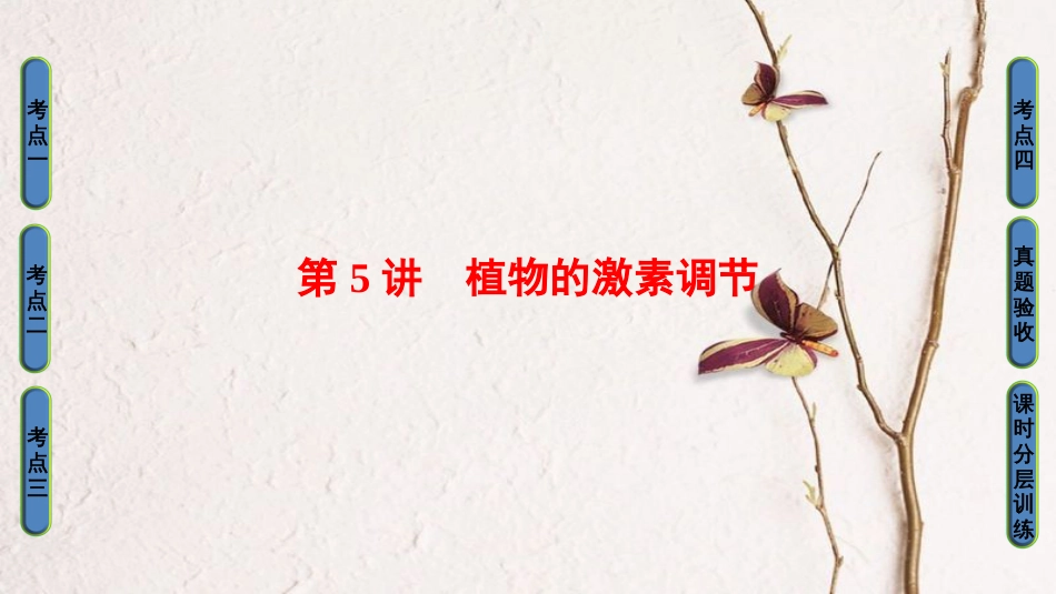 高三生物一轮复习 第8单元 第5讲 植物的激素调节课件 新人教版必修3(1)_第1页