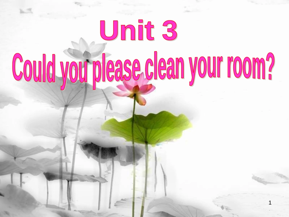 重庆市沙坪坝区虎溪镇八年级英语下册 Unit 3 Could you please clean your room Section A 3课件 （新版）人教新目标版_第1页