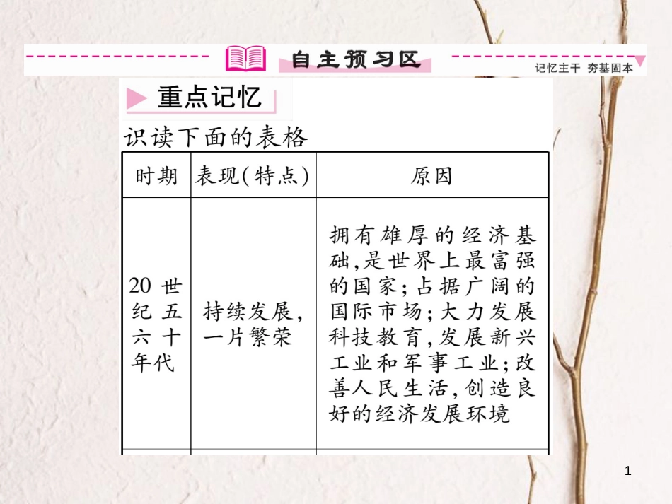 九年级历史下册 第四单元 战后主要资本主义国家的发展变化 第8课 美国经济的发展作业课件2 新人教版_第1页