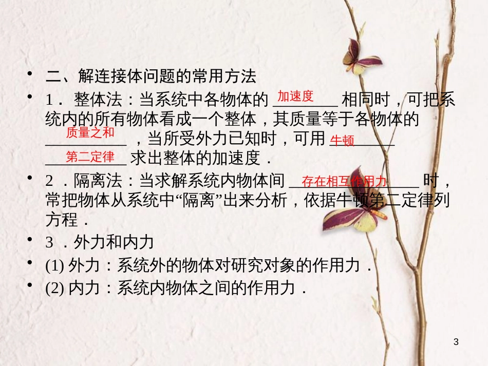 高考物理一轮总复习 专题3 牛顿运动定律 第3讲 牛顿运动定律的应用课件_第3页