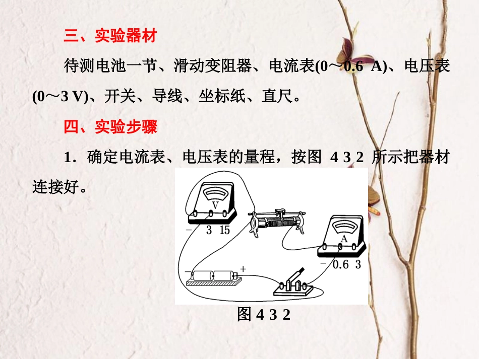 高中物理 第4章 闭合电路欧姆定律和逻辑电路 第3节 测量电源的电动势和内电阻课件 鲁科版选修3-1(1)_第3页