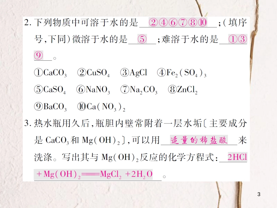 九年级化学下册 专题特训 盐的性质习题课件 （新版）鲁教版_第3页