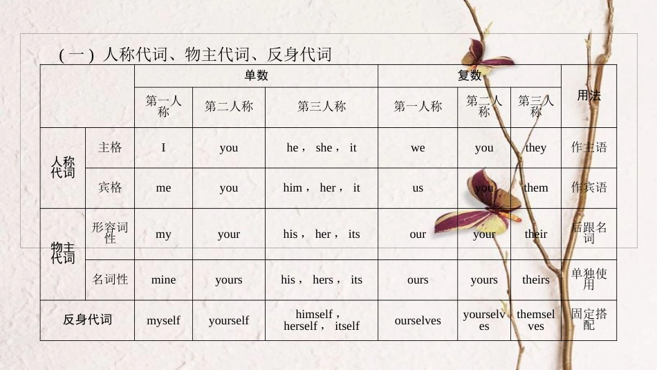 中考英语总复习 第3篇 语法知识专题 第3节 代词课件 人教新目标版(1)_第2页