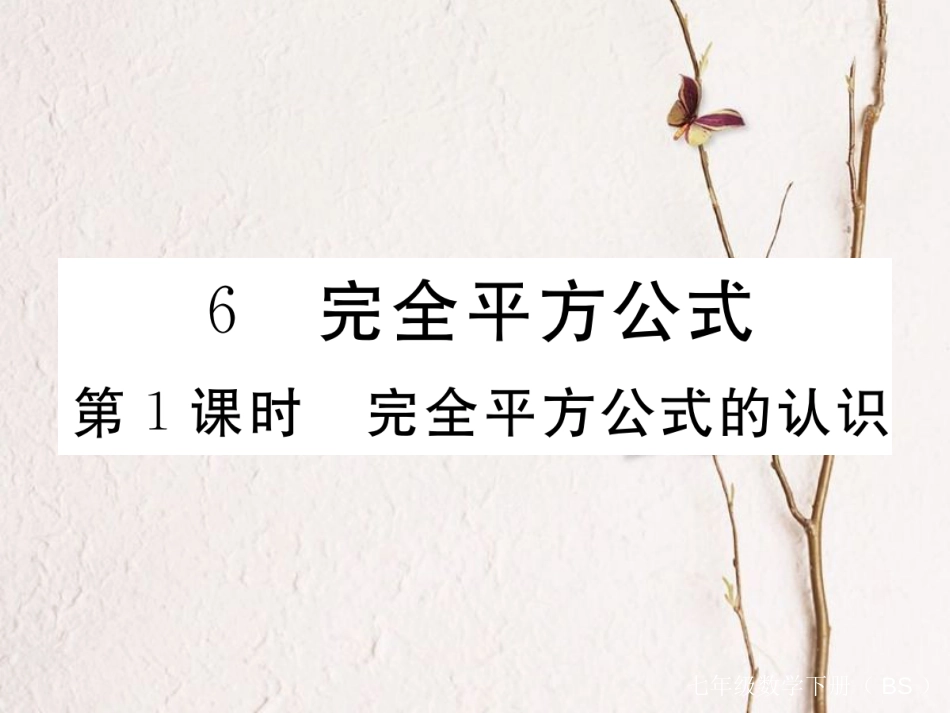 七年级数学下册 第一章 整式的乘除 1.6 完全平方公式 第1课时 完全平方公式的认识练习课件 （新版）北师大版(1)_第1页
