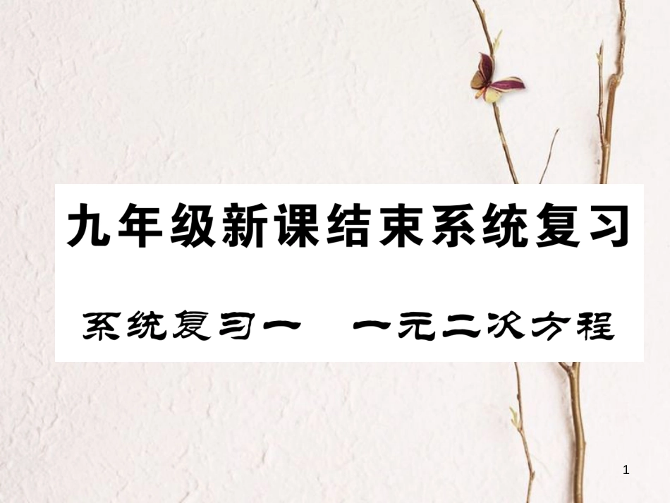 九年级数学下册 系统复习1 一元二次方程作业课件 （新版）新人教版_第1页