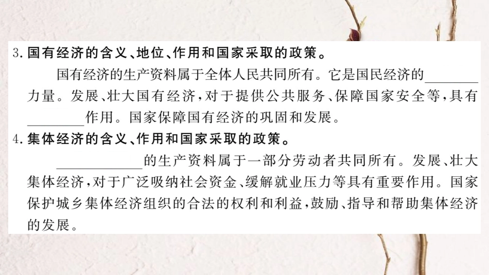 八年级道德与法治下册 第三单元 人民当家作主 第五课 我国基本制度 第1框 基本经济制度习题讲评课件 新人教版_第3页