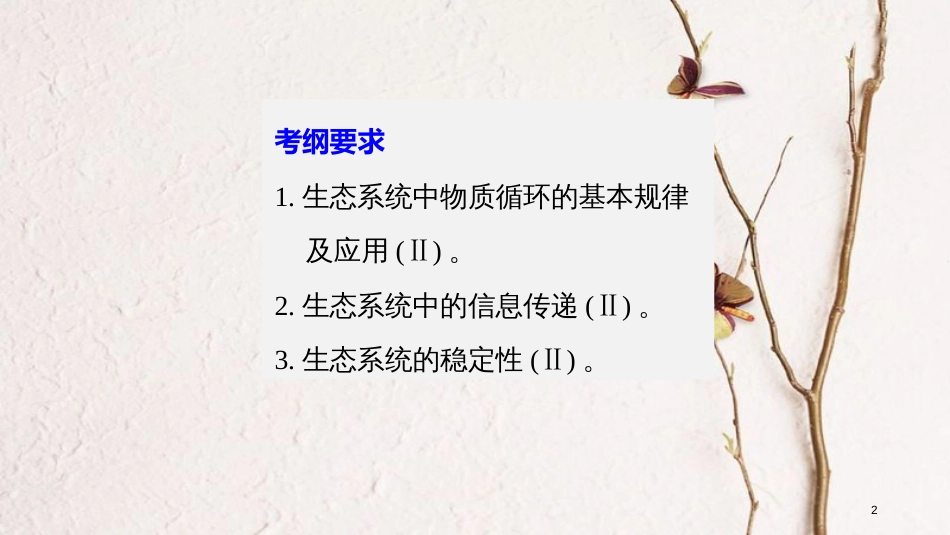 高考生物一轮复习 第9单元 生物与环境 第34讲 生物系统的物质循环、信息传递及其稳定性课件(1)_第2页