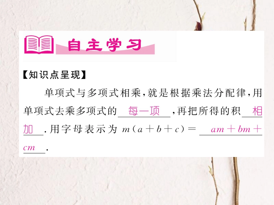（成都专版）七年级数学下册 第1章 整式的乘除 4 整式的乘法（2）作业课件 （新版）北师大版(1)_第2页