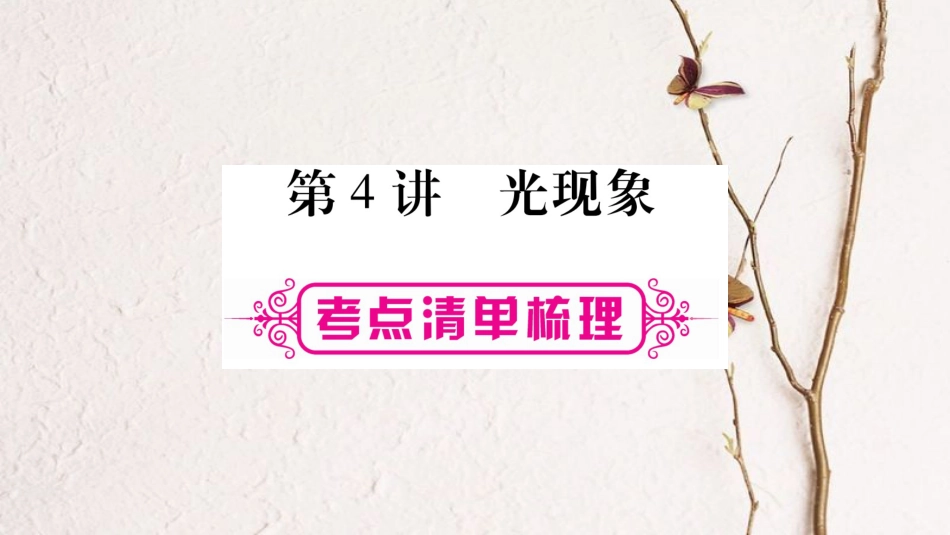 中考物理一轮复习 第4讲 光现象课件 新人教版(1)_第1页