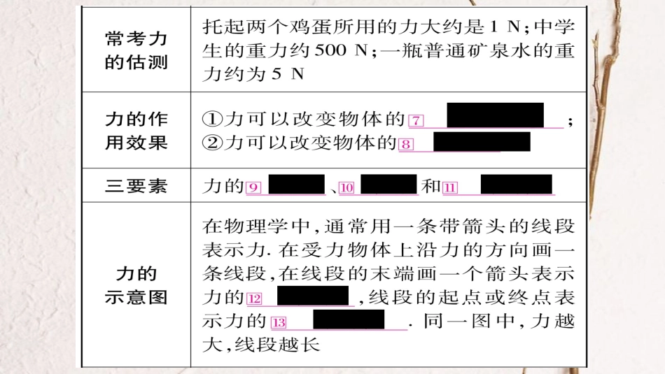 （广西北部湾专版）中考物理总复习 第1篇 教材系统 第7讲 力课件(1)_第3页