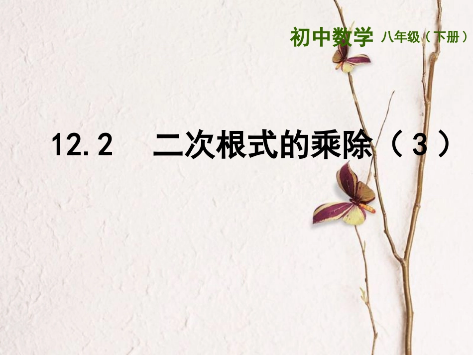 江苏省连云港市东海县八年级数学下册 第12章 二次根式 12.2 二次根式的乘除（3）课件 （新版）苏科版(1)_第1页