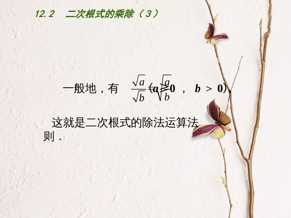 江苏省连云港市东海县八年级数学下册 第12章 二次根式 12.2 二次根式的乘除（3）课件 （新版）苏科版(1)_第3页