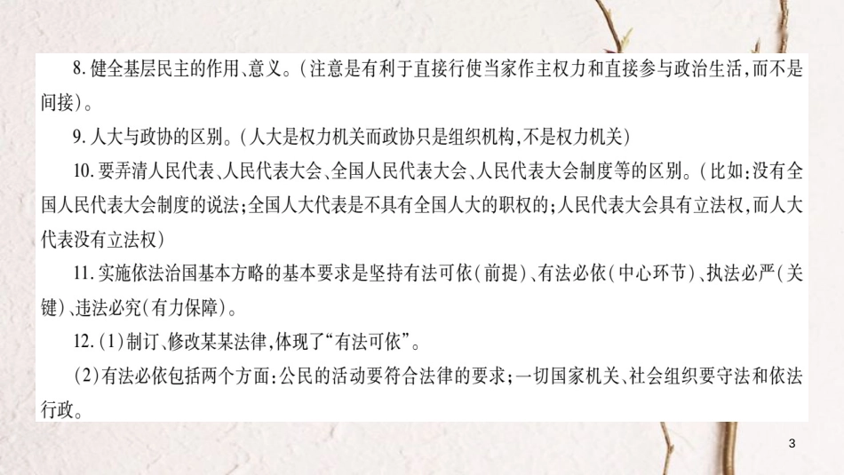（广西专版）中考政治总复习 九年级 第4单元 又到两会时课件_第3页
