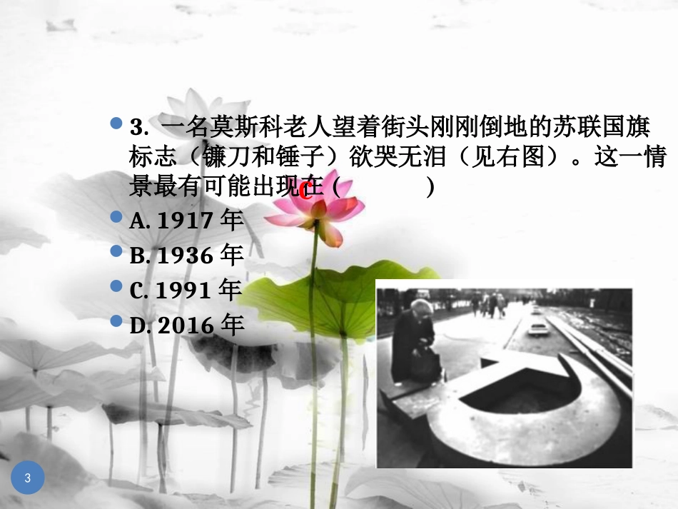 广东省中考历史总复习 世界历史下 主题三 社会主义国家的改革与演变、亚非拉国家的独立与振兴、战后世界格局的演变、科学技术与文化课件(1)_第3页