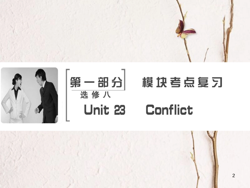 高考英语大一轮复习 第1部分 模块考点复习 Unit 23 Conflict课件 北师大版选修8_第2页