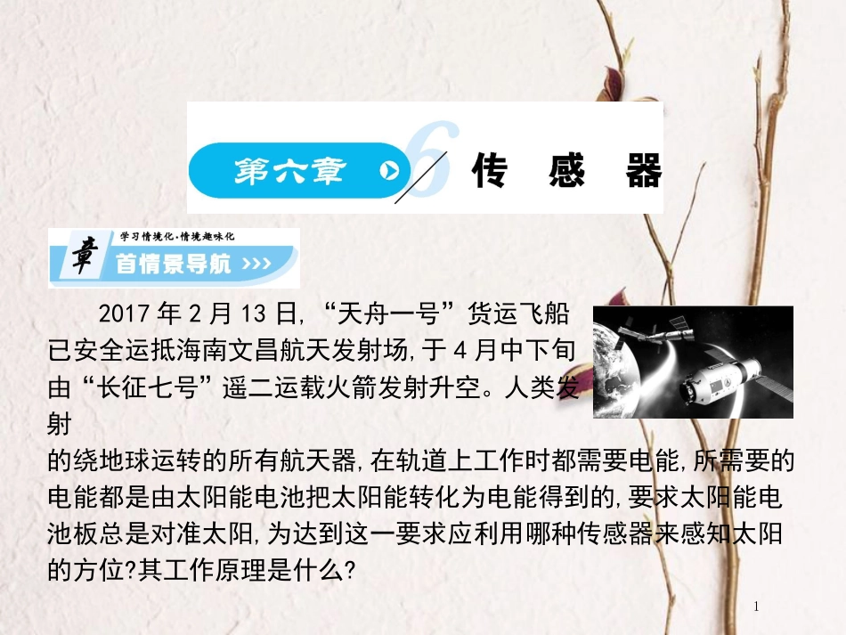 高中物理 第六章 传感器 6.1 传感器及其工作原理课件 新人教版选修3-2(1)_第1页