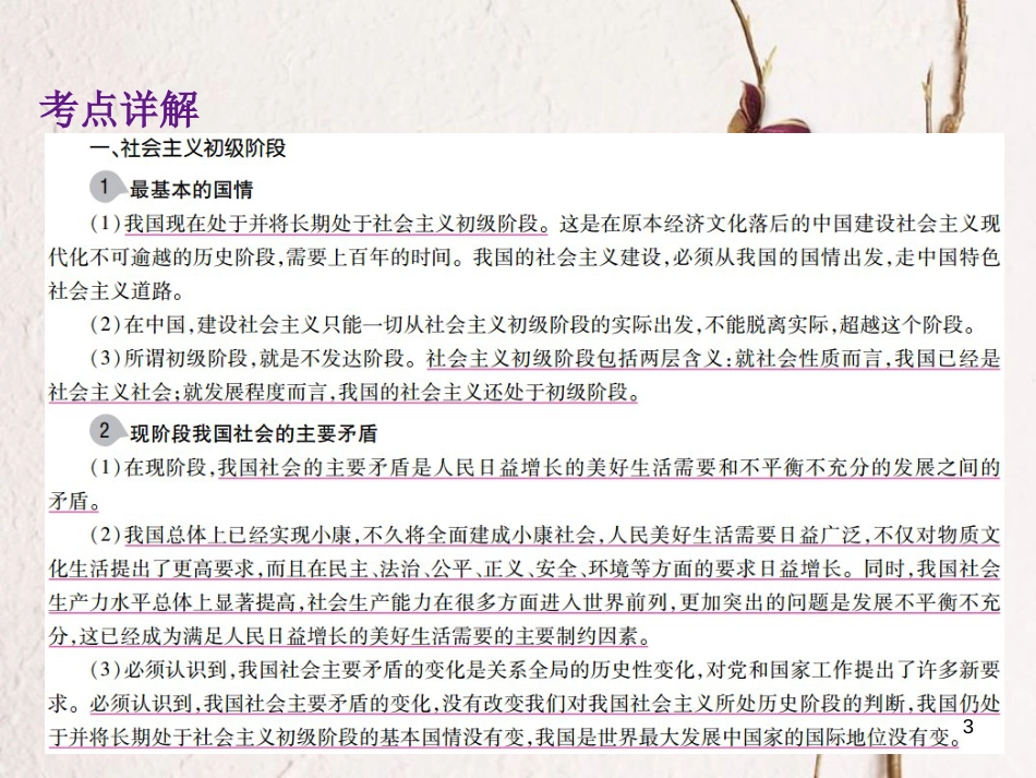中考政治总复习 第三单元 国情与责任 考点29 基本路线和基本制度课件(1)_第3页