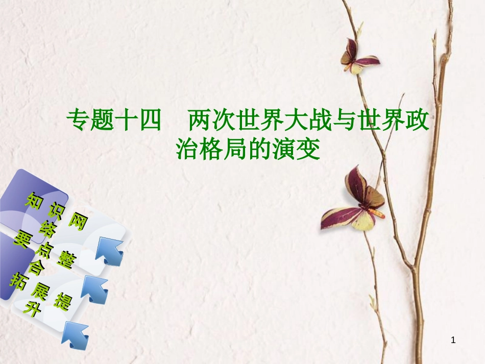 中考历史复习方案 专题突破篇 专题十四 两次世界大战与世界政治格局的演变课件 岳麓版_第1页
