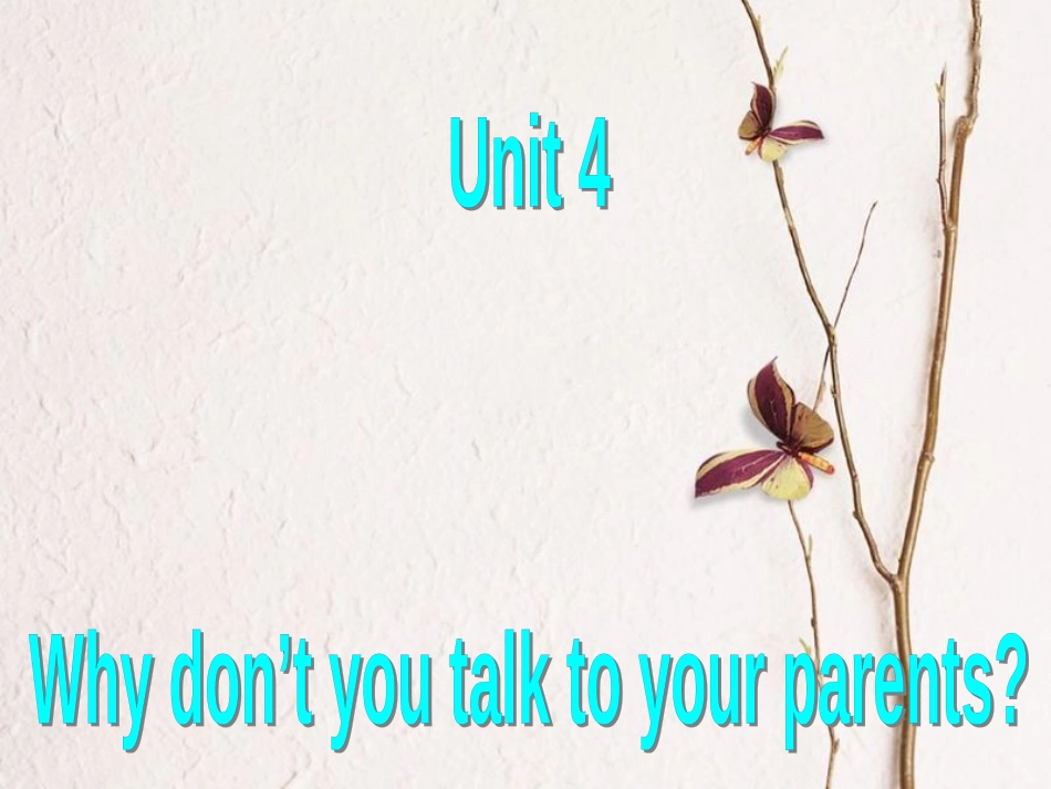 八年级英语下册 Unit 4 Why don’t you talk to your parents（第6课时）课件1 （新版）人教新目标版(1)_第1页