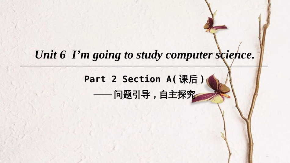 八年级英语上册 Unit 6 I’m going to study computer science Part 2 Section A（课后）课件 （新版）人教新目标版_第1页