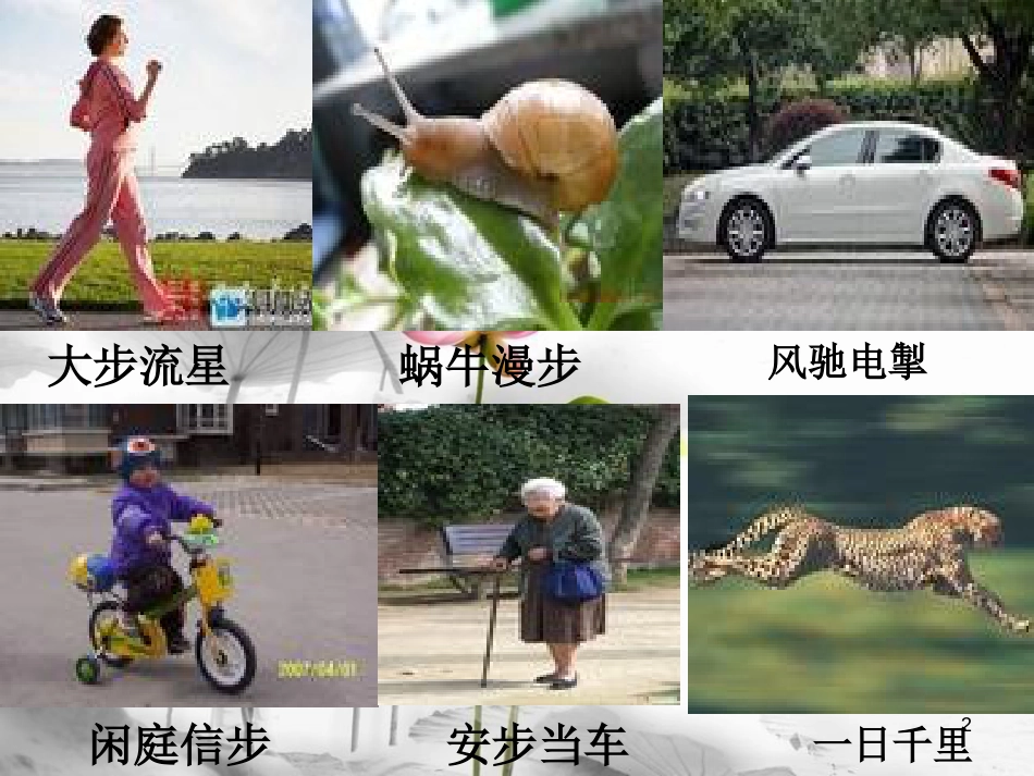 八年级物理上册 1.2《运动的快慢》课件 鲁教版五四制_第2页