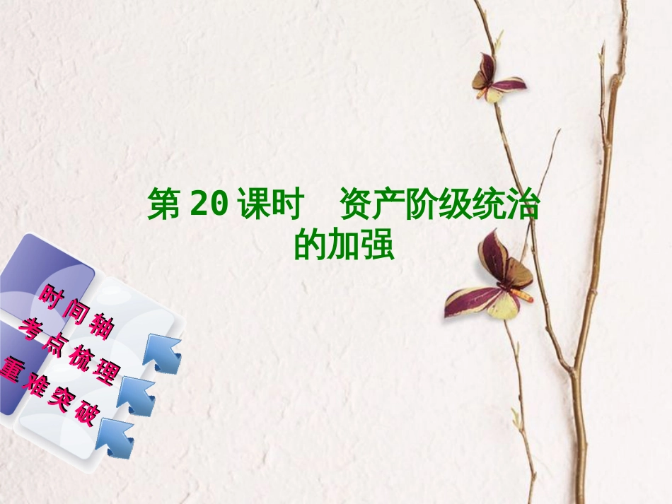 福建省中考历史复习 第一部分 教材梳理篇 第4单元 世界古代史、近代史 第20课时 资产阶级统治的加强课件(1)_第1页